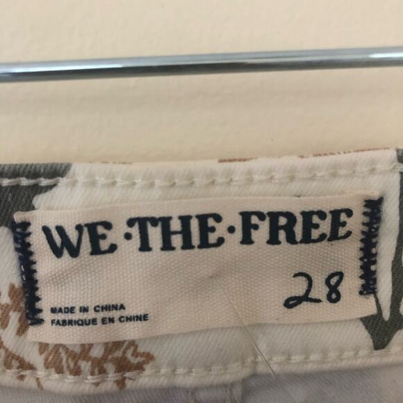 Free People Youthquake Crop Flare Jeans Ivory Combo Size 28 - Picture 5 of 7